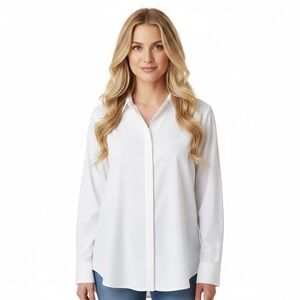 NWT Nic + Zoe White Button Down Moisture Wicking Shirt